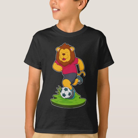 Leeuw Voetballer Voetbal T-shirt (Voorkant)