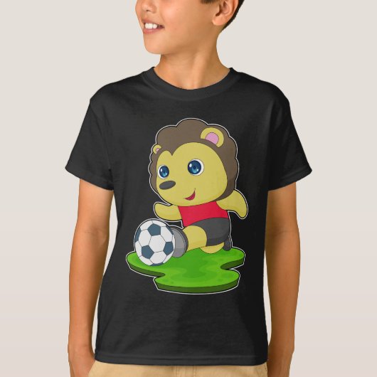 Leeuw Voetballer Voetbal T-shirt (Voorkant)