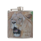 leeuw voor de grote kattenliefhebber heupfles (Voorkant)