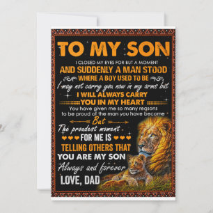 Leeuw Voor mijn zoon deed ik even mijn ogen dicht- Kaart