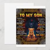 Leeuw voor mijn zoon Soms is het moeilijk papa  Feestdagenkaart (Voorkant / Achterkant)