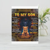 Leeuw voor mijn zoon Soms is het moeilijk papa  Feestdagenkaart (Staand voorkant)