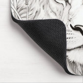 Leeuw Vreedzame Natuur Prairie Schets Tekenstijl Muismat (Hoek)