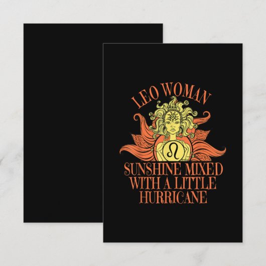 Leeuw Vrouw Sterrenbeeld Juli Augustus Verjaardag Kaart (Voorkant / Achterkant)