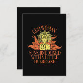 Leeuw Vrouw Zodiac Juli Augustus Geboortedatum Kaart (Voorkant / Achterkant)