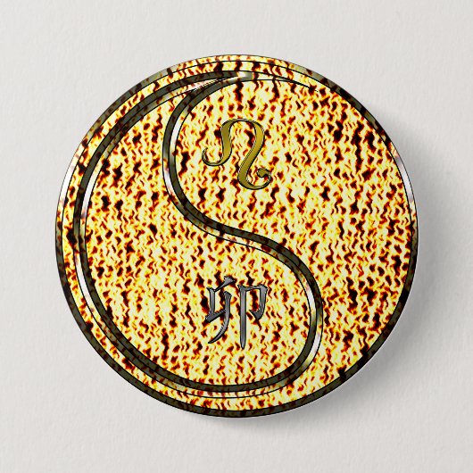 Leeuw & Vuur Konijn Ronde Button 7,6 Cm (Voorkant)
