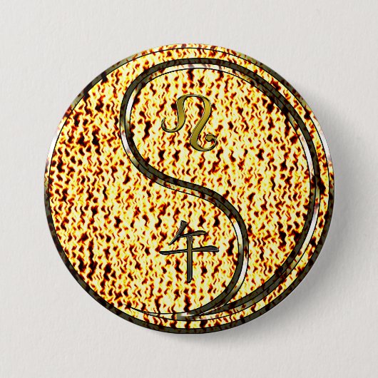 Leeuw & Vuur Paard Ronde Button 7,6 Cm (Voorkant)