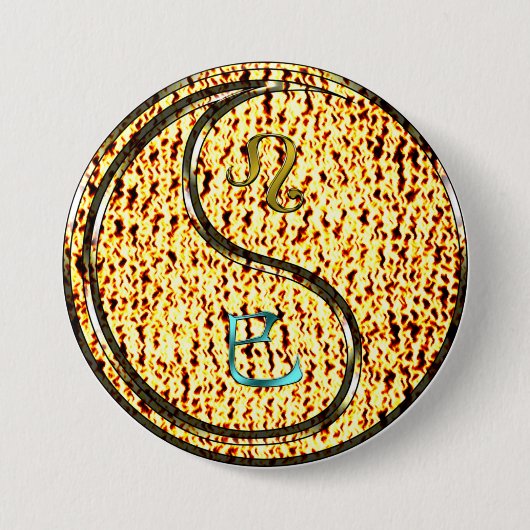 Leeuw & Vuur Slang Ronde Button 7,6 Cm (Voorkant)