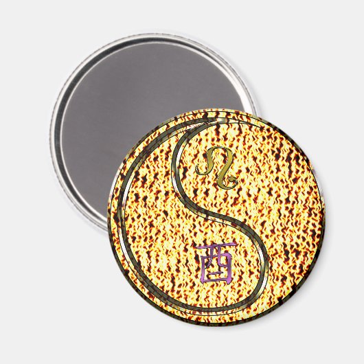 Leeuw & Vuurhaan Magneet (Voorkant / Achterkant)