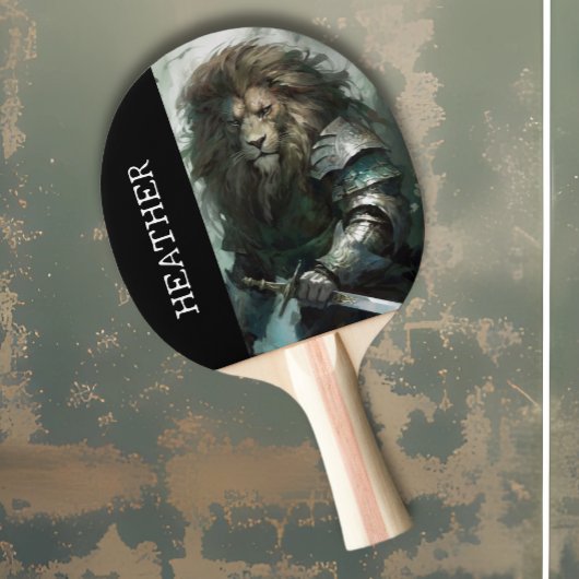 Leeuw Warrior Mozaïek Naam Tafeltennisbatje