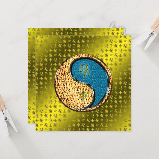 Leeuw & Water Aap Kaart (Voorkant / Achterkant in situ)