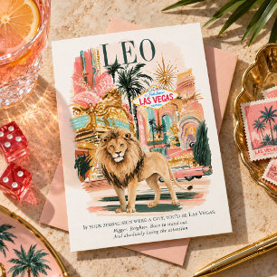 Leeuw Watermankunst Las Vegas Zodiac Leeuw Briefkaart
