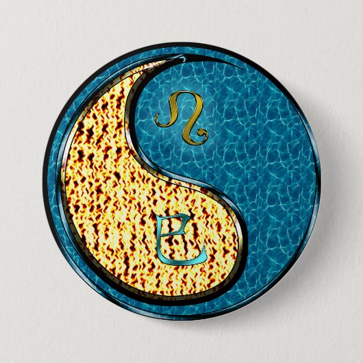 Leeuw & Waterslang Ronde Button 7,6 Cm (Voorkant)