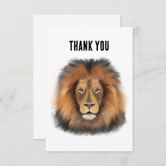 leeuw waterverf Leo koning safari dier oerwoud kat Bedankkaart (Voorkant / Achterkant)