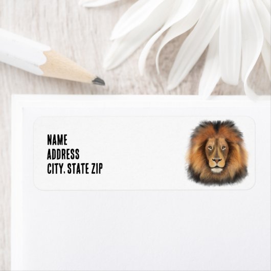 leeuw waterverf Leo koning safari dier oerwoud kat Etiket (Insitu)