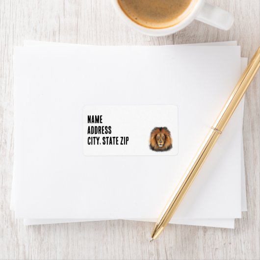 leeuw waterverf Leo koning safari dier oerwoud kat Etiket (Insitu)