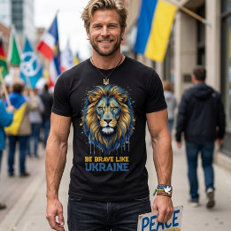 Leeuw 'Wees dapper als Oekraïne.' T-shirt