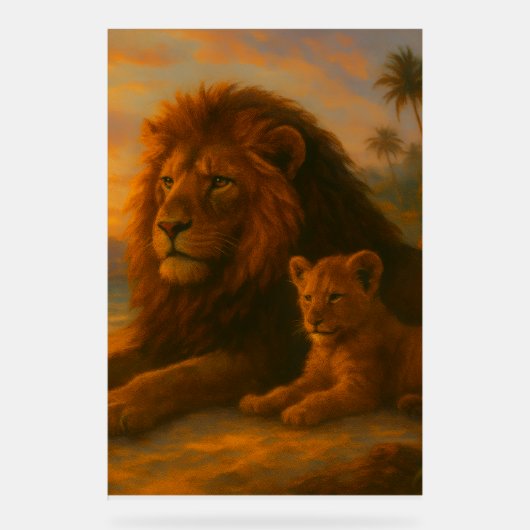 Leeuw & Welp — Sunset Bond | Orrin Studios Acryl Bord (Voorkant)