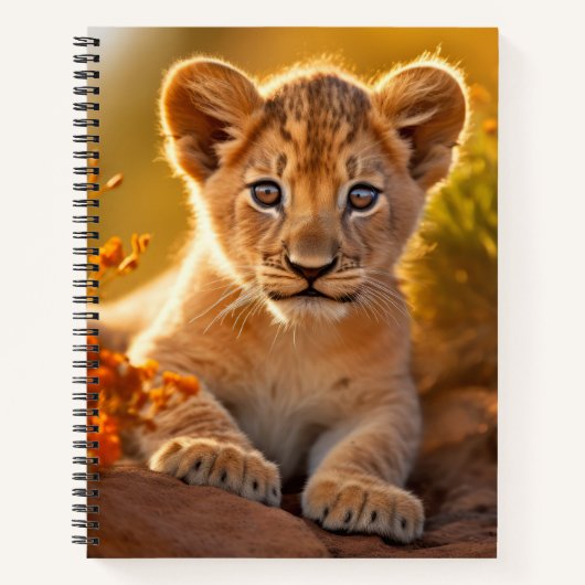 Leeuw welp wild dier rustig vredig notitieboek (Voorkant)