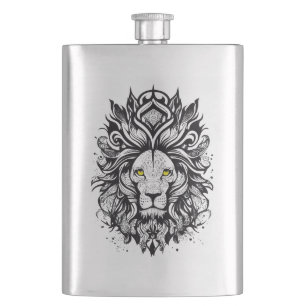 Leeuw Wild Animal Natuur Illustratie Art Tattoo Flacon