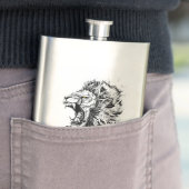 Leeuw Wild Animal Natuur Illustratie Art Tattoo Flacon (Voorbeeld)