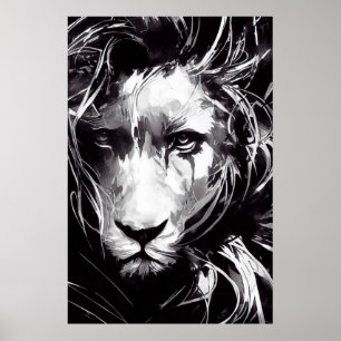 Leeuw Wild Natuur Gratis Spirit Art Brush Schilder Poster