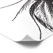 Leeuw Wilde Natuur Dierlijke Illustratie Kunst Tek Poster (Hoek)