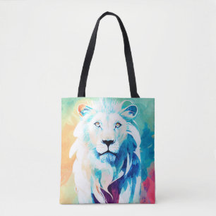 Leeuw Wilde Natuur Dierlijke Kleuren Kunst Schilde Tote Bag