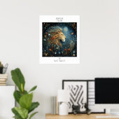 Leeuw Zodiac Astrologie Naam & Verjaardag Poster (Thuiskantoor)