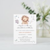 Leeuw Zodiac Baby Shower Uitnodiging (Staand voorkant)