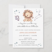 Leeuw Zodiac Baby Shower Uitnodiging (Voorkant)