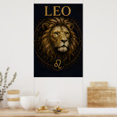 Leeuw Zodiac Celestiaal Astrologie Symbool Poster (Keuken)