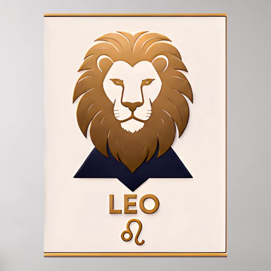 Leeuw Zodiac Decor Astrologie Cadeau Poster (Voorkant)