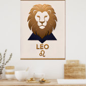 Leeuw Zodiac Decor Astrologie Cadeau Poster (Keuken)