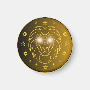 Leeuw Zodiac Embleem   Minimaal Hemels Symbool Magneet