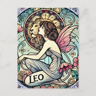 Leeuw Zodiac Fee Astrologie Teken Feeën            Briefkaart