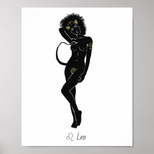Leeuw Zodiac Godin Hemelse Leeuwin Kunst Poster