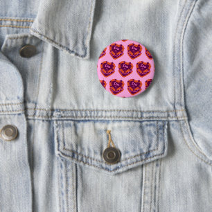 Leeuw Zodiac Kokette Hart Verjaardagstaart Ronde Button 5,7 Cm