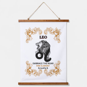 Leeuw Zodiac Koninklijk   Omarm de Brul Vuur Eleme Hangend Wandkleed