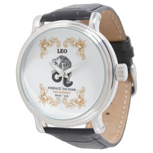 Leeuw Zodiac Koninklijk Omarm de Brul Vuur Eleme Horloge