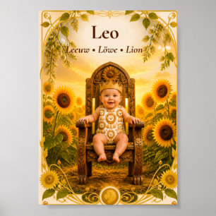 Leeuw Zodiac Kunst Droomachtige Astrologie Colle Poster