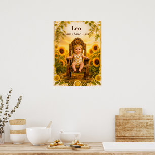 Leeuw Zodiac Kunst Droomachtige Astrologie Colle Poster