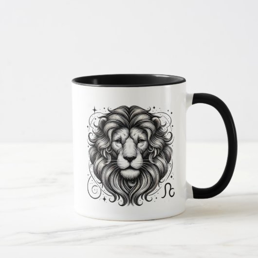 Leeuw Zodiac Leeuw Astrologie Cadeau Mok (Rechts)