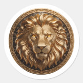 Leeuw Zodiac Leeuw Ronde Sticker (Voorkant)