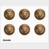 Leeuw Zodiac Leeuw Ronde Sticker (Vel)