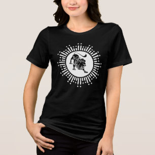 Leeuw Zodiac Leeuw Symbool met Sterren Zwart en Wi Tri-Blend Shirt