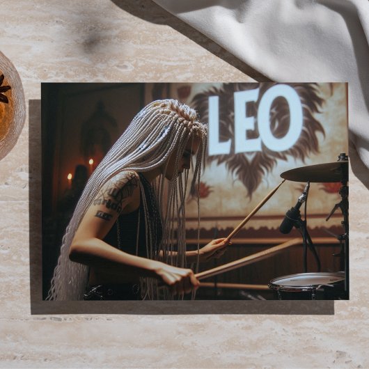 Leeuw Zodiac Muzikant Drums Decoupage  Tissuepapier