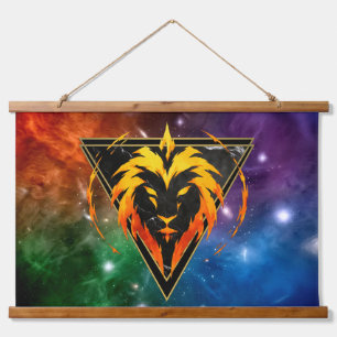 Leeuw Zodiac nevelige achtergrond Geschenk Astro Hangend Wandkleed