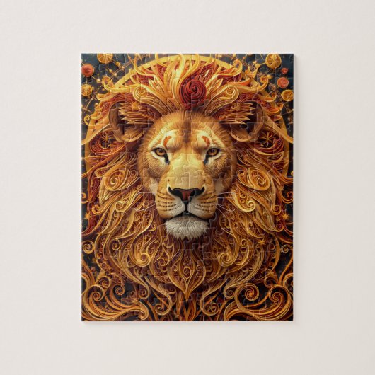 Leeuw Zodiac Papier Quilling Legpuzzel (Verticaal)
