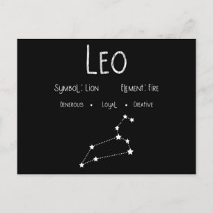 Leeuw Zodiac Sterrenbeeld Astrologie Horoscoop Cad Briefkaart